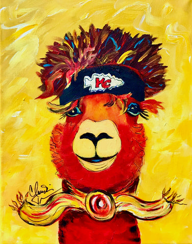 Rebel the Alpaca Chiefs Fan!