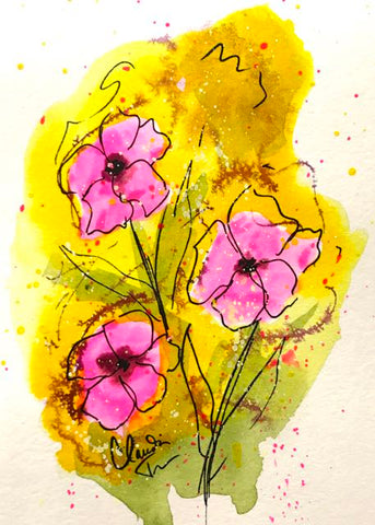 Miniature Hot Pink Flowers