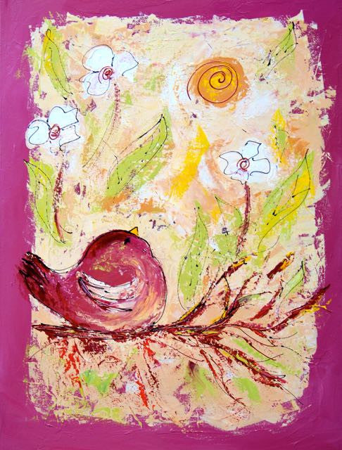 Pink Bird & Sun