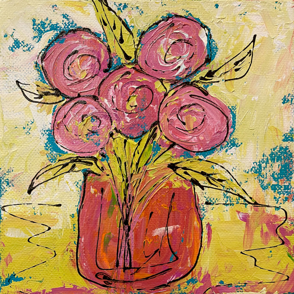 Swirly Pink Roses