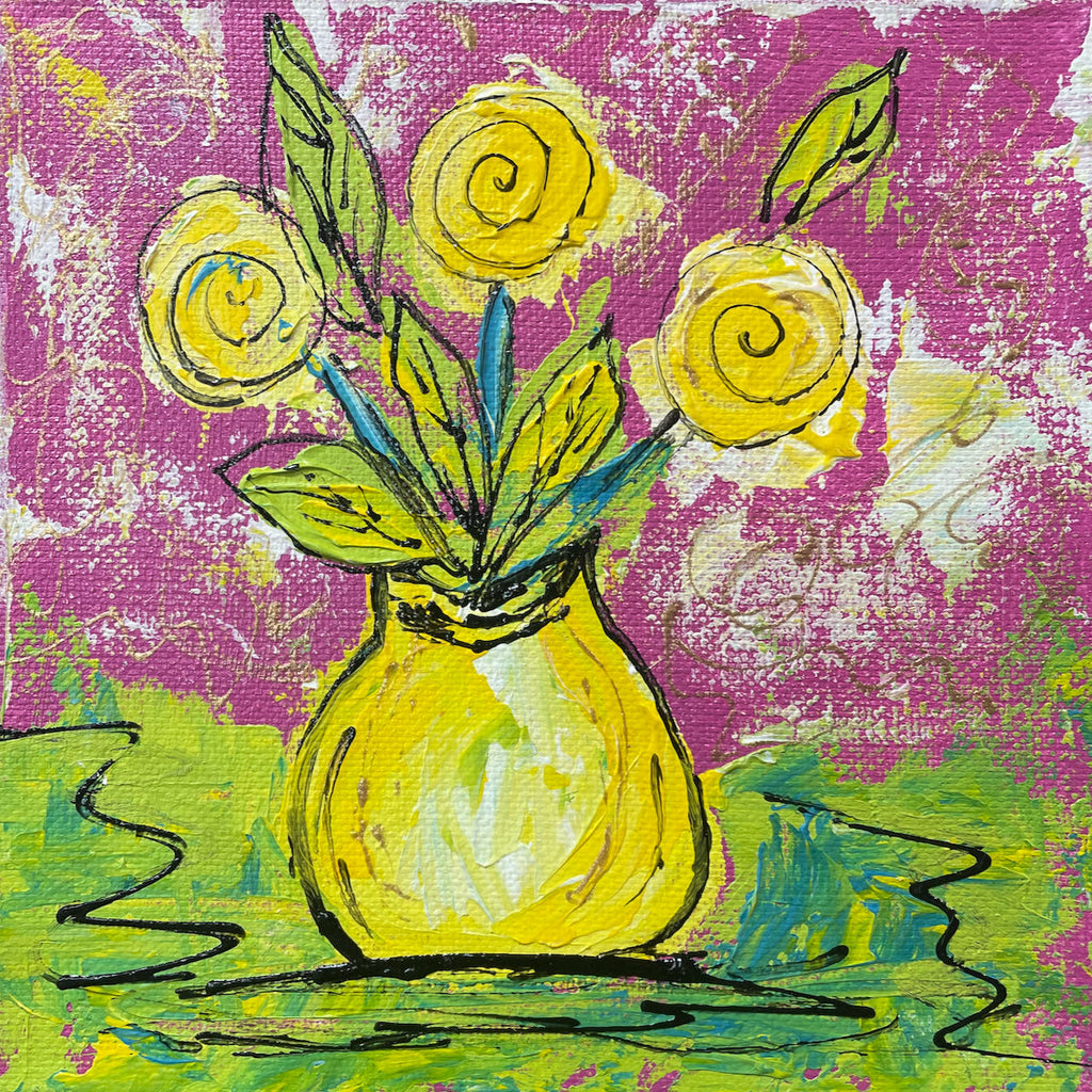 Swirly Yellow Roses